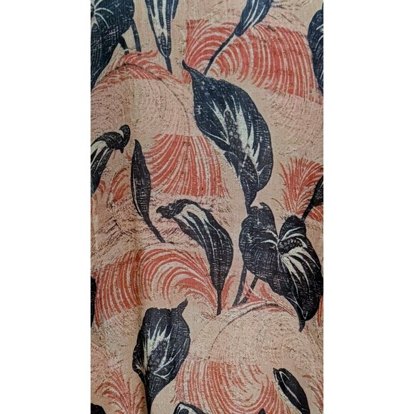 Anthropologie Kimchi Blue Kimono Feather Print Tan Black Piano Fringe Boho Sz L - Picture 6 of 6